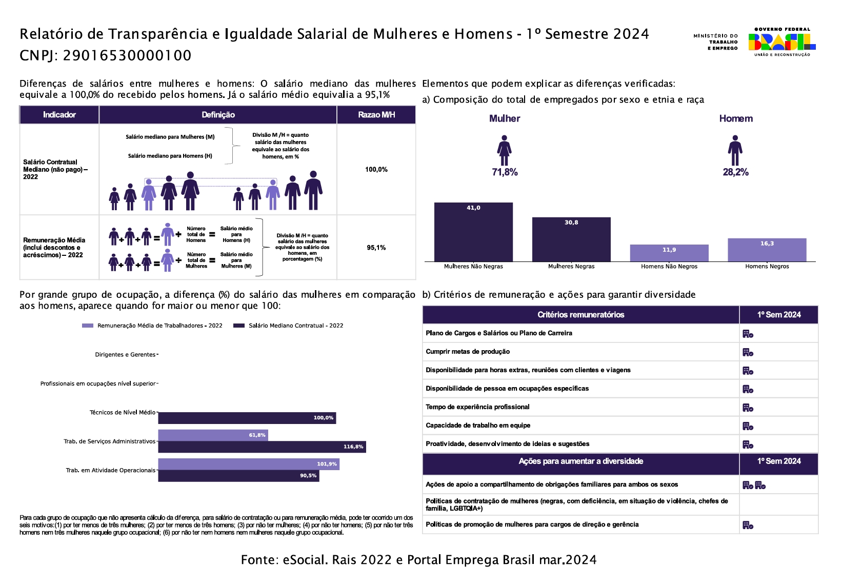 Relatório de Transparência e Igualdade Salarial – 1º Semestre 2024